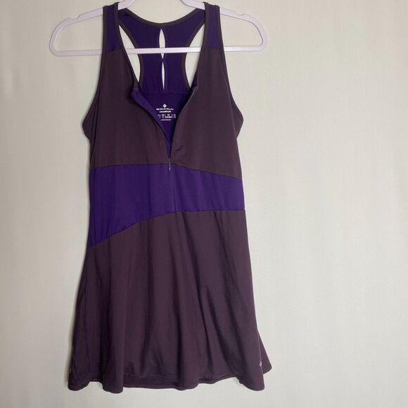 Ronhill Tech Dress Nightshade Reflective Inner Short Thigh Pocket Size Small - Picture 4 of 15